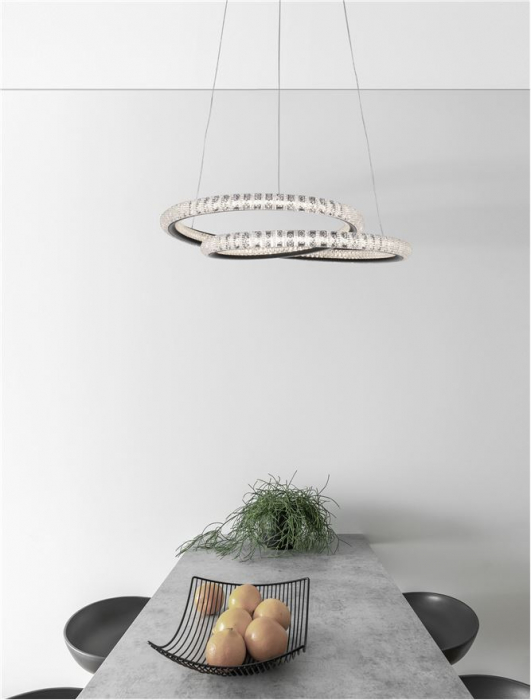 9748165 Lustra Nova Luce GINEVRA LED 45W 2800lm 3000K Aluminium & Acrylic Sandy Black Dimabil Triac IP20 [2]