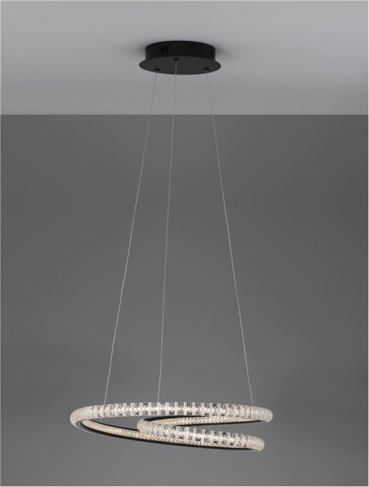 9748165 Lustra Nova Luce GINEVRA LED 45W 2800lm 3000K Aluminium & Acrylic Sandy Black Dimabil Triac IP20 [6]