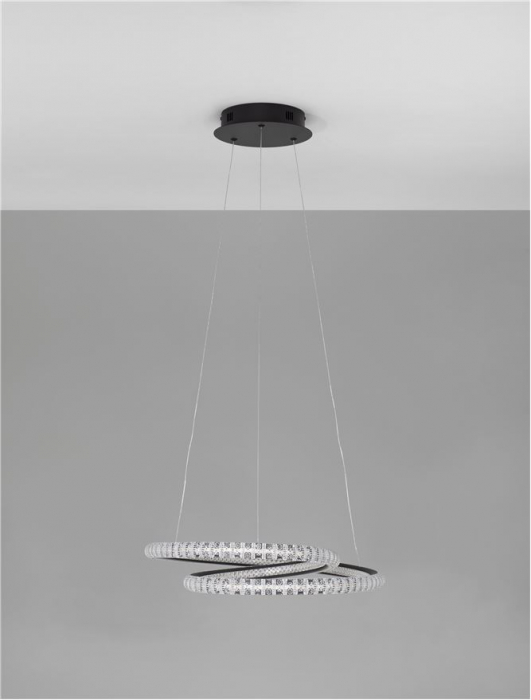 9748165 Lustra Nova Luce GINEVRA LED 45W 2800lm 3000K Aluminium & Acrylic Sandy Black Dimabil Triac IP20 [7]