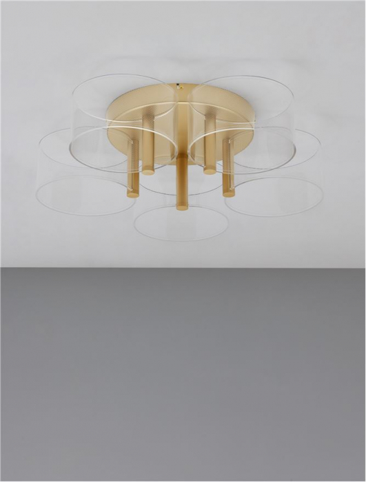 9756712 Lustra Nova Luce GATLIN LED 27W 1306lm 3000K Metal & Acrylic  Brass Gold Dimabil Triac IP20 [3]