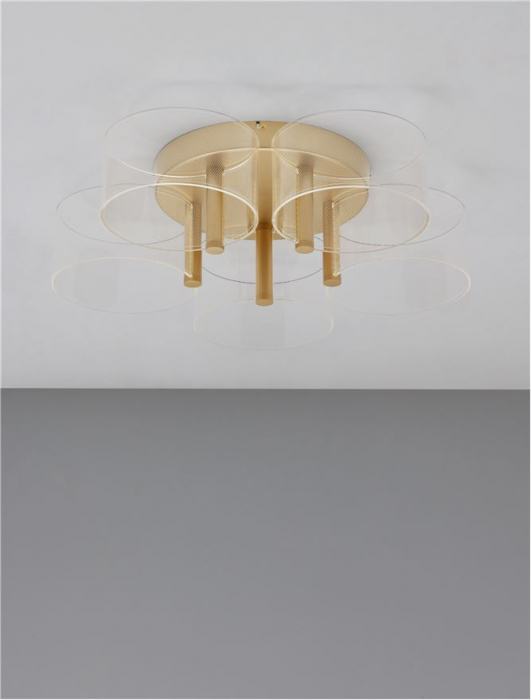 9756712 Lustra Nova Luce GATLIN LED 27W 1306lm 3000K Metal & Acrylic  Brass Gold Dimabil Triac IP20 [4]