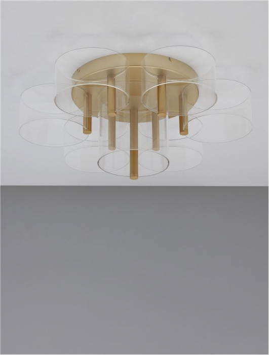 9756713 Lustra Nova Luce GATLIN LED 41W 2116lm 3000K Metal & Acrylic  Brass Gold Dimabil Triac IP20 [3]
