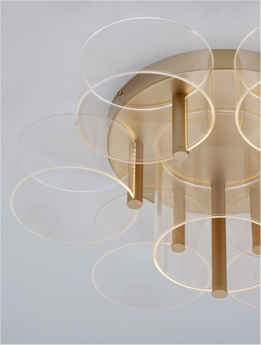 9756713 Lustra Nova Luce GATLIN LED 41W 2116lm 3000K Metal & Acrylic  Brass Gold Dimabil Triac IP20 [6]