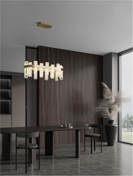 9756715 Lustra Nova Luce ARGO LED 82W 3133lm 3000K Metal & Acrylic  Brass Gold Dimabil Triac IP20 [2]