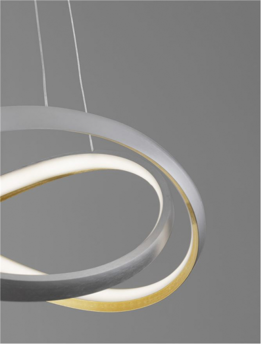 9756718 Lustra Nova Luce ODREY LED 40W 2033lm 3500K Aluminium & Acrylic Sandy Silver & Gold Dimabil CCT IP20 [2]