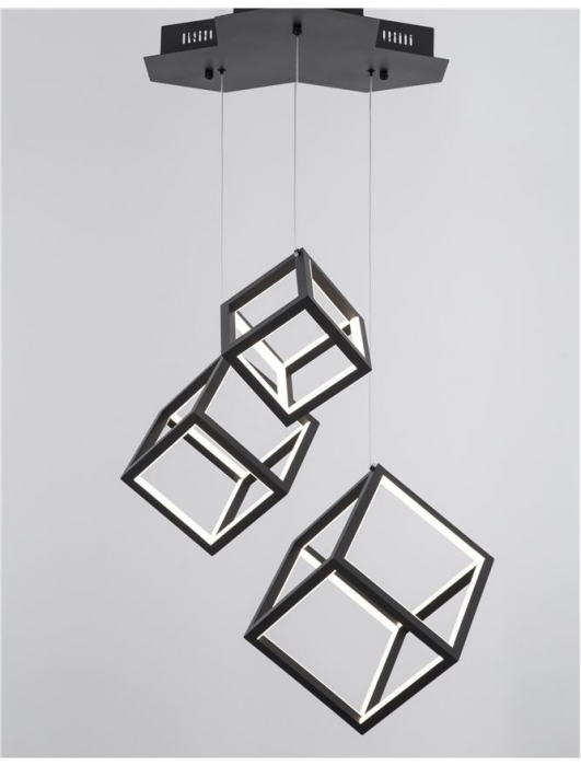 9818231 Suspensie Nova Luce GABBIA LED 110W 8250lm 3000K IP20 Aluminiu/Silicon Sandy Black NOVALUCE [4]