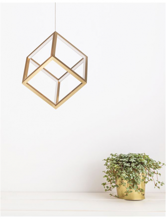 9818252 Suspensie Nova Luce GABBIA LED 45W 3375lm 3000K IP20 Aluminiu/Silicon Gold NOVALUCE [2]