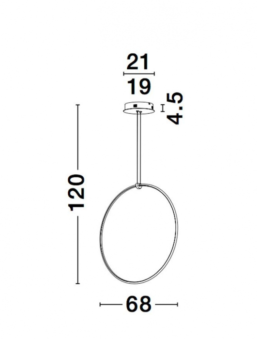9820591 Suspensie Nova Luce RING LED 28W 1600lm 3000K IP20 Aluminiu/Acril Sandy Black [7]