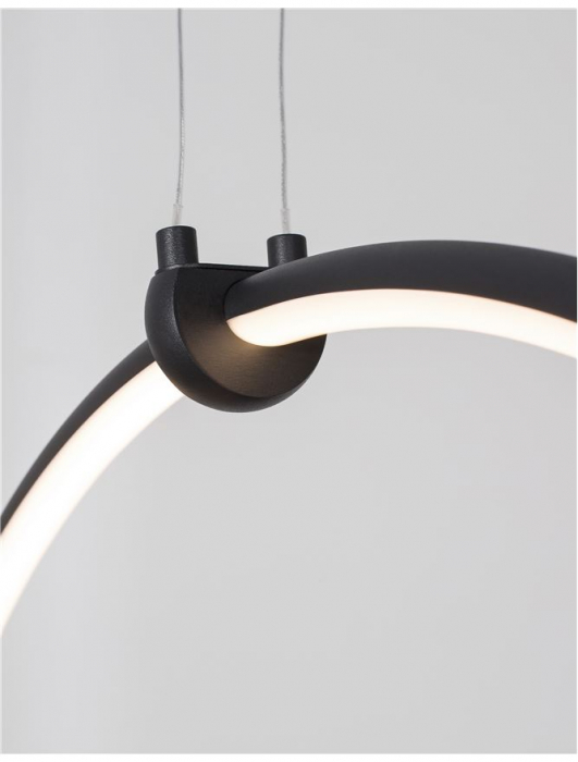 9820591 Suspensie Nova Luce RING LED 28W 1600lm 3000K IP20 Aluminiu/Acril Sandy Black [5]