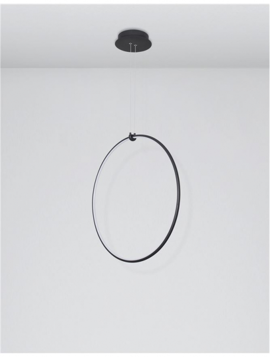 9820591 Suspensie Nova Luce RING LED 28W 1600lm 3000K IP20 Aluminiu/Acril Sandy Black [2]