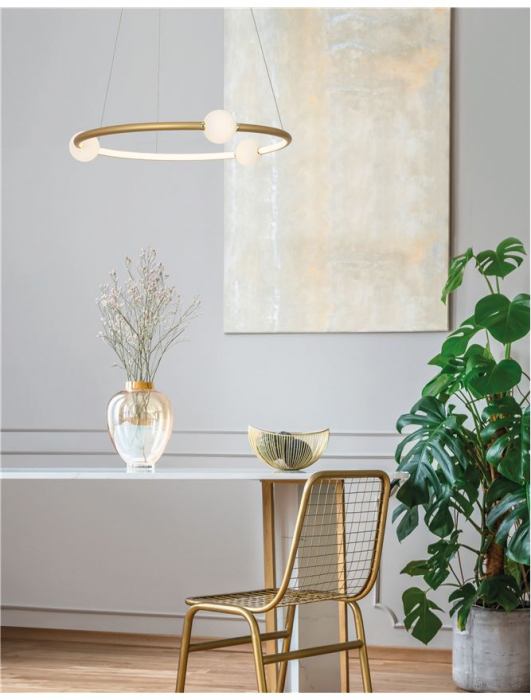 9820600 Suspensie Nova Luce CELIA LED 36W 2036lm 3000K IP20 Aluminiu Sticla Satin Gold [6]
