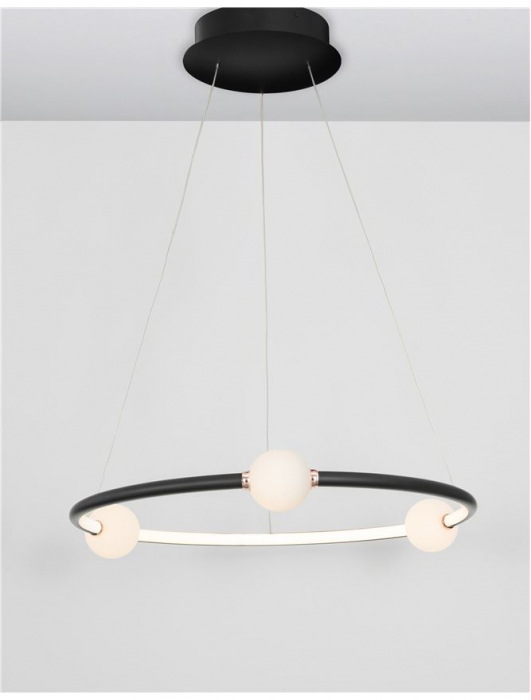 9820601 Suspensie Nova Luce CELIA LED 36W 2036lm 3000K IP20 Aluminiu Sticla Black [5]