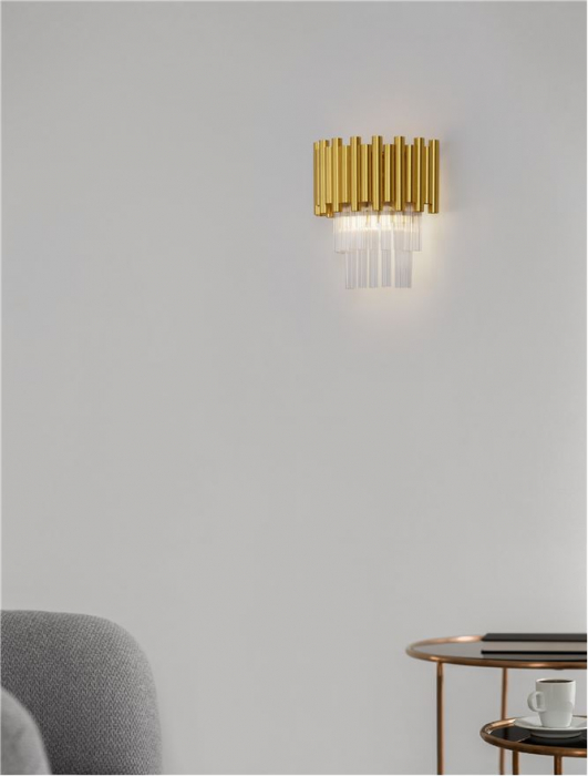 9824082 Aplica Nova Luce MAGNOLIA E14 2x5W   Aluminium & Crystal Gold  IP20 [2]