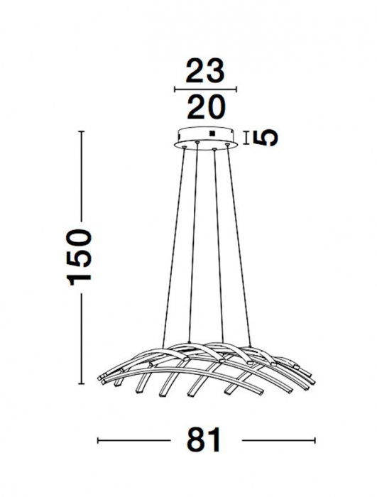 9848138 Suspensie Nova Luce NARVI LED 83W 4000lm 3000K IP20 Aluminiu/Acril Sandy Black [6]