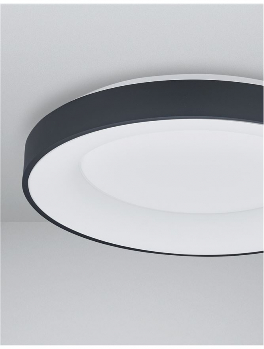 9853042 Plafoniera Nova Luce RANDO SMART LED 50W 2864lm 3000K Aluminium & Acrylic Sandy Black Dimabil CCT IP20 [6]