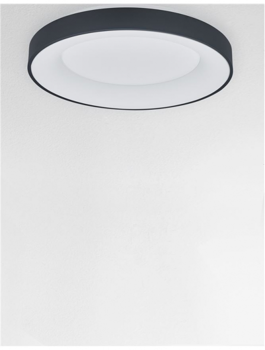 9853042 Plafoniera Nova Luce RANDO SMART LED 50W 2864lm 3000K Aluminium & Acrylic Sandy Black Dimabil CCT IP20 [3]