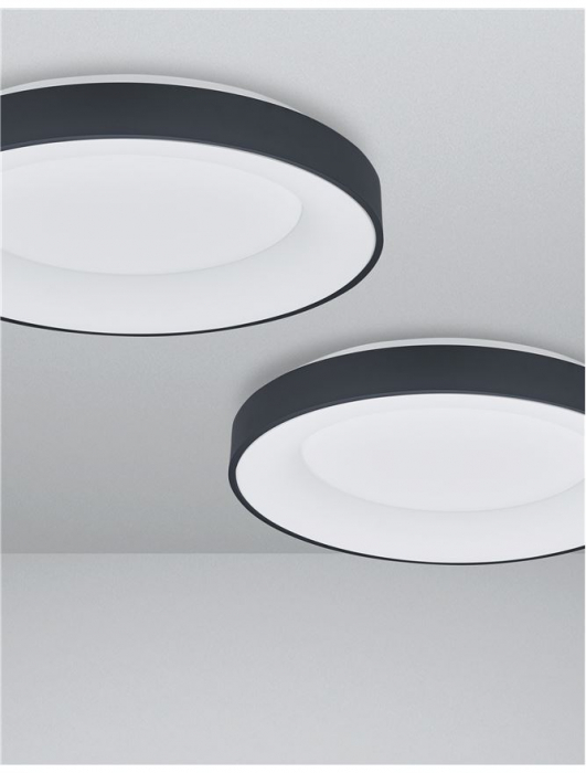 9853042 Plafoniera Nova Luce RANDO SMART LED 50W 2864lm 3000K Aluminium & Acrylic Sandy Black Dimabil CCT IP20 [5]