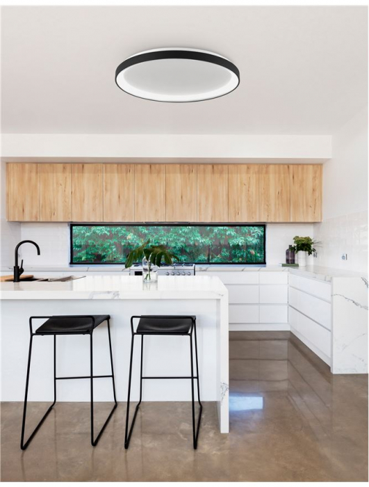 9853676 Plafoniera Nova Luce PERTINO LED 50W 3134lm 3000K Aluminium & Acrylic Sandy Black Dimabil Triac IP20 [2]