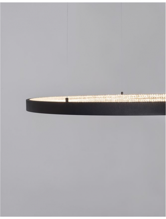 9865110 Suspensie Nova Luce PRESTON LED 60W 4030lm 3000K IP20 Aluminiu/Acril Sandy Black [4]
