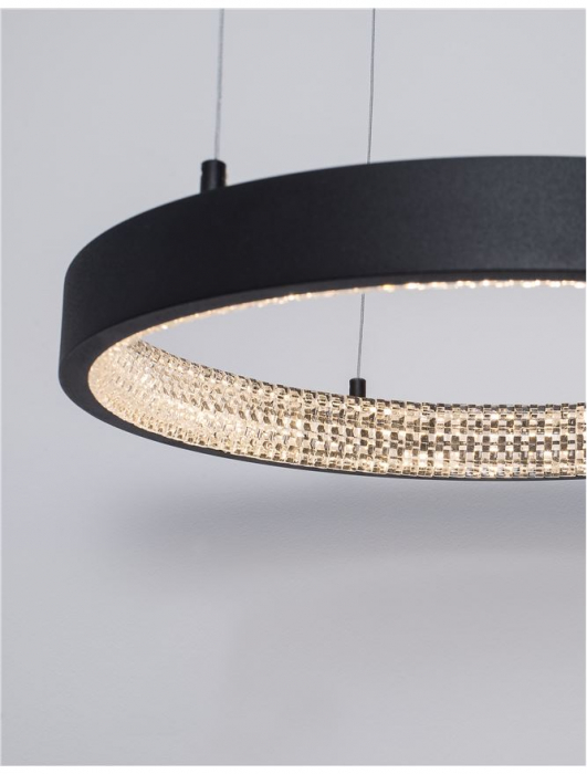 9865140 Suspensie Nova Luce PRESTON LED 25W 1800lm 3000K IP20 Aluminiu/Acril Sandy Black [6]