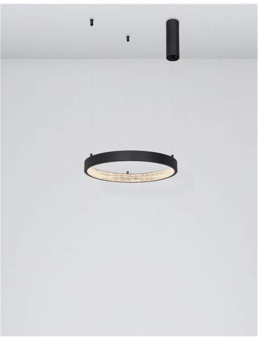 9865140 Suspensie Nova Luce PRESTON LED 25W 1800lm 3000K IP20 Aluminiu/Acril Sandy Black [4]