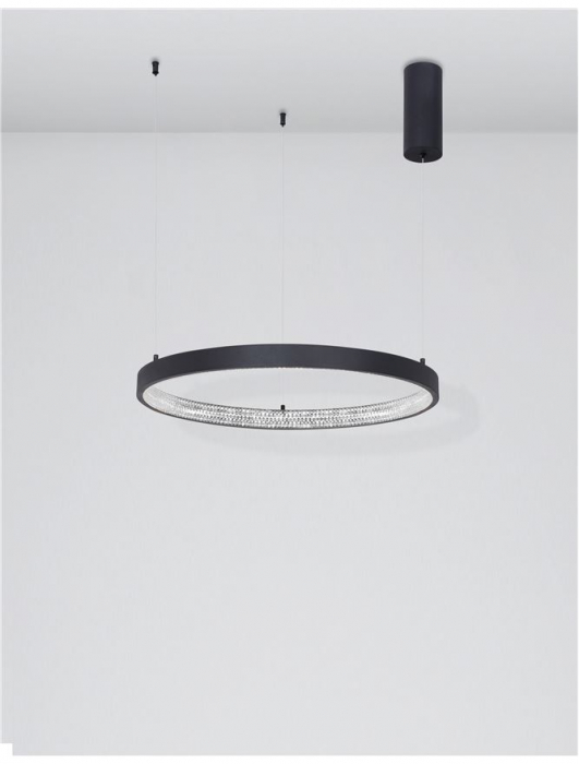 9865160 Suspensie Nova Luce PRESTON LED 37W 2264lm 3000K IP20 Aluminiu/Acril Sandy Black [3]