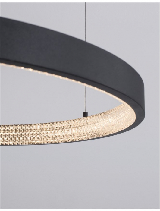 9865160 Suspensie Nova Luce PRESTON LED 37W 2264lm 3000K IP20 Aluminiu/Acril Sandy Black [5]