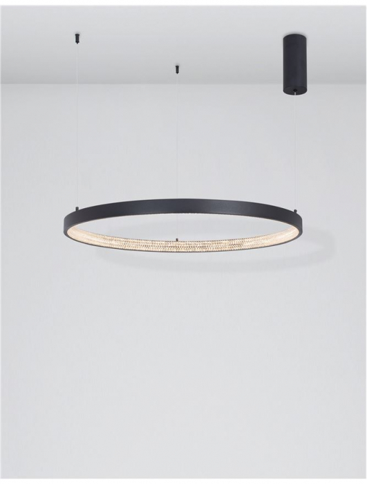 9865180 Suspensie Nova Luce PRESTON LED 50W 2727lm 3000K IP20 Aluminiu/Acril Sandy Black [4]