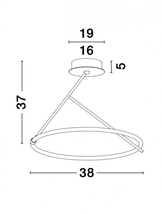 9892162 Plafoniera Nova Luce JANUS LED 21W 1900lm 3000K IP20 Aluminiu/Acril Sandy Black [5]