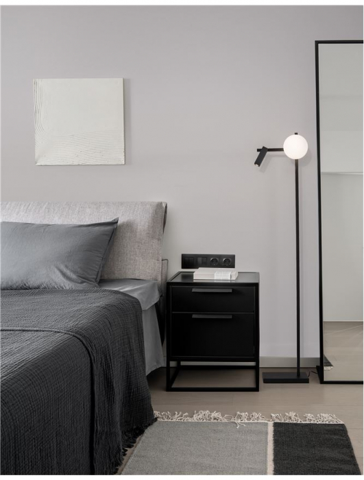 9919532 Lampadar Nova Luce JOLINE LED 9W 650lm 3000K IP20 Glass/Metal Sandy Black White Opal [6]