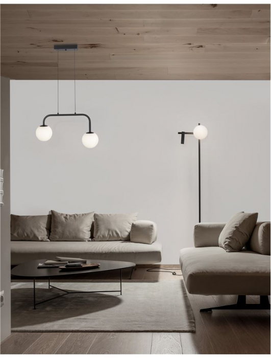 9919602 Suspensie Nova Luce JOLINE LED 16W 1030lm 3000K IP20 Glass/Metal Sandy Black White Opal [6]