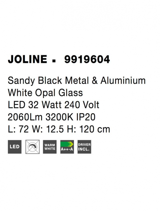 9919604 Suspensie Nova Luce JOLINE LED 32W 2060lm 3200K IP20 Aluminiu & Sticla Sandy Black Opal NOVALUCE [6]