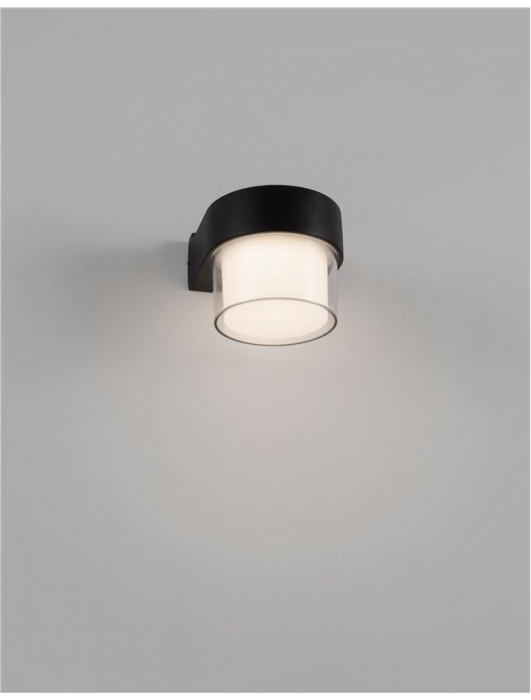 9925665 Aplica Nova Luce DARF LED 5W 420lm 3000K IP65 Aluminium ABS Diffuser Sandy Black CRI>80 Beam Angle 104° Light Down [2]