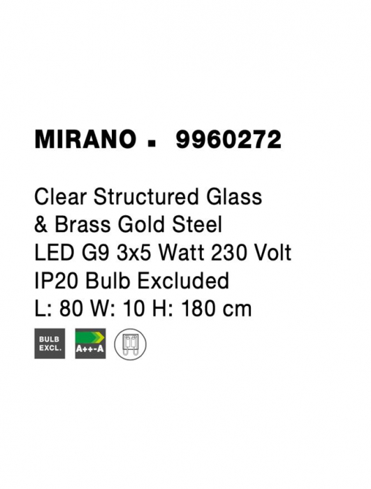 9960272 Lustra Nova Luce MIRANO G9 3x5W   Steel Brass Gold  IP20 [5]