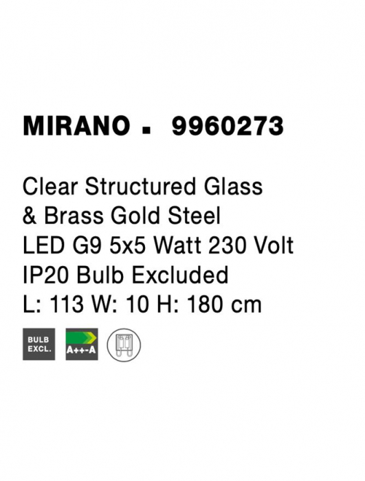 9960273 Lustra Nova Luce MIRANO G9 5x5W   Steel Brass Gold  IP20 [5]