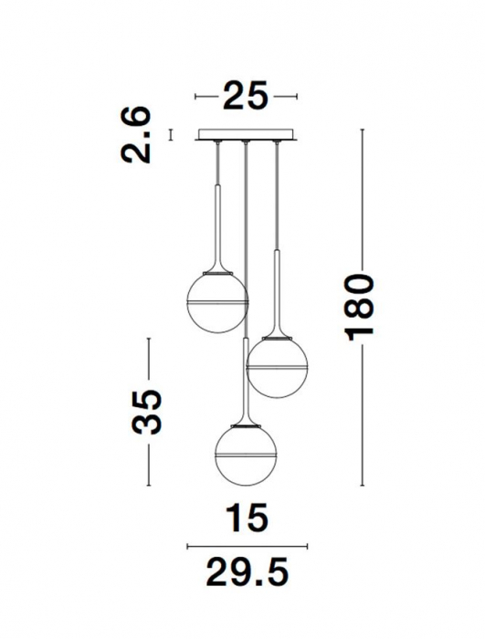 9960613 Suspensie Nova Luce CANTONA G9 3x5W IP20 Glass White Opal Gold NOVALUCE [5]