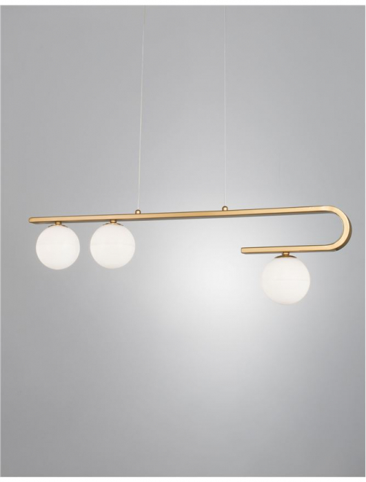 9960615 Suspensie Nova Luce CANTONA G9 3x5W IP20 Metal Sticla Opal Brass Gold NOVALUCE [2]