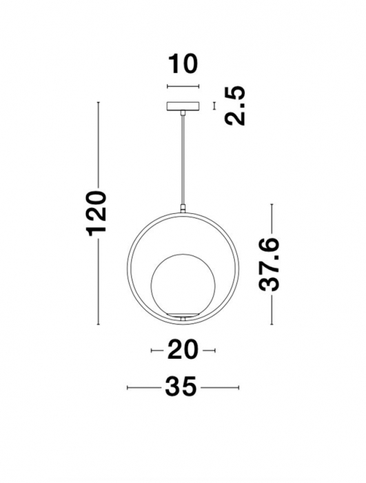 9988169 Pendul Nova Luce OBITAR E27 1x12W IP20 Glass/Metal Opal Brass Gold [4]