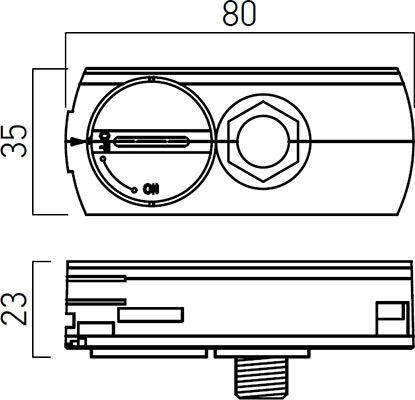 Adaptor montaj și alimentare pe şine cu un circuit Arelux MT MT1017 MWH Alb mat IP20 [2]