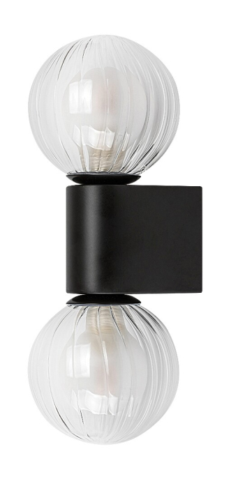 Aplica baie Rabalux Colzar G9 2x MAX 3,5W  metal sticlă negru mat IP44 [2]