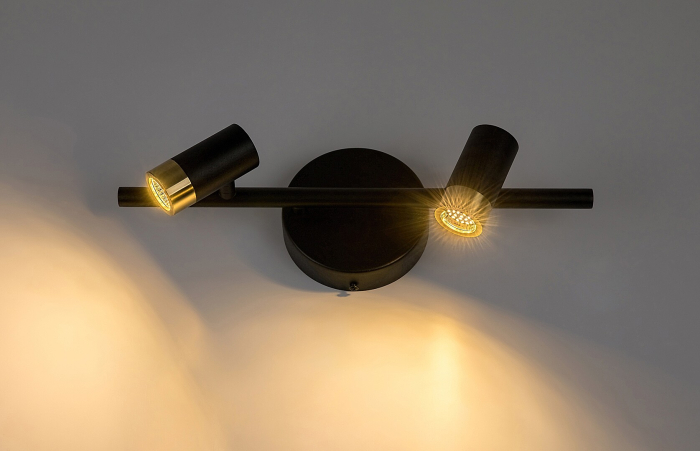 Aplica baie Rabalux Kadir LED 6W 550lm 4000K metal plastic negru/ auriu transparent IP44 [3]