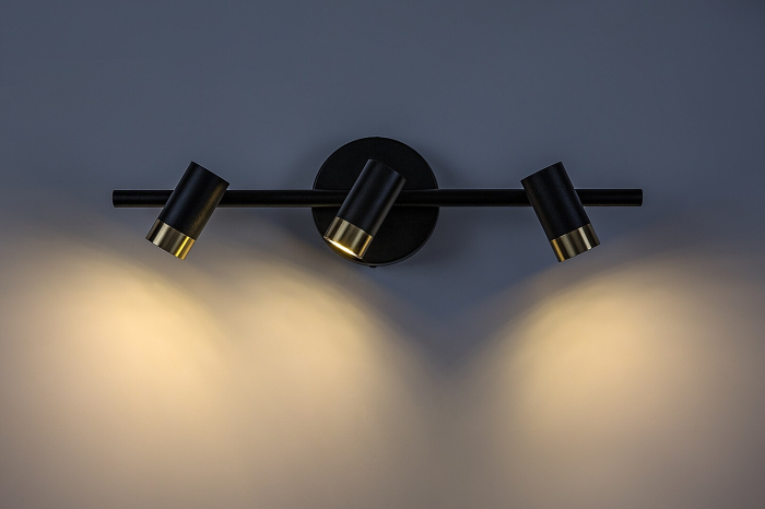Aplica baie Rabalux Kadir LED 9W 820lm 4000K metal black gold stil industrial, IP44 75042 [7]
