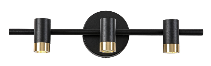 Aplica baie Rabalux Kadir LED 9W 820lm 4000K metal plastic negru/ auriu transparent IP44 [5]
