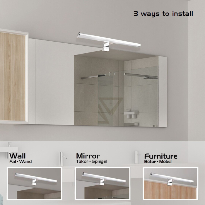 Aplica baie Rabalux Levon LED 12W 1080lm 4000 plastic chrome stil modern 230V, 50Hz IP44 2115 [4]