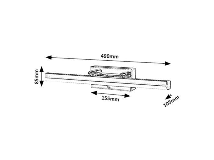 Aplica baie Rabalux Turgon LED 13W 1190lm 3000K, 4000K, 6000 aluminiu chrome stil modern, IP44 75016 [4]