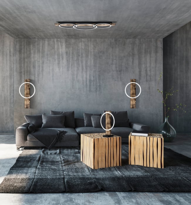 Aplica EGLO Boyal 99353 LED 1X12W 3000K 1700lm 220-240V,50/60Hz L 300mm x H 560mm otel/lemn negru/maro rustic plastic alb IP20 [6]