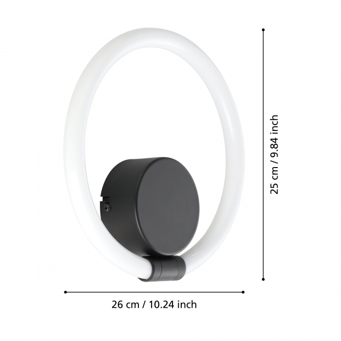 Aplica EGLO CARANACOA LED 11,5W 1500lm 3000K Negru Alb IP20 [3]