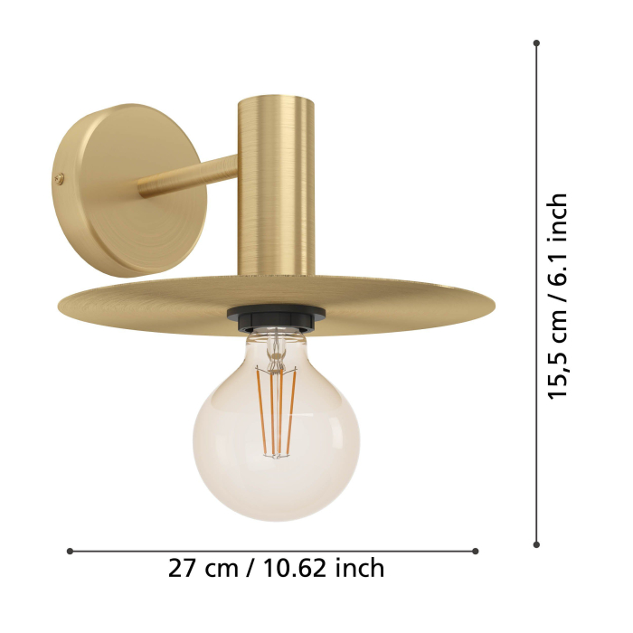 Aplica EGLO Escandell 900733 E27 1X40W 220-240V,50/60Hz L 250mm x H 120mm otel alama periata IP20 [6]