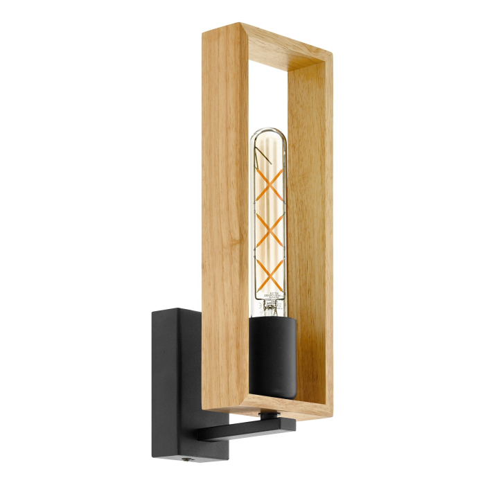 Aplica EGLO Littleton 44055 E27 1X40W 220-240V,50/60Hz L 110mm x H 330mm otel negru lemn maro IP20 [1]