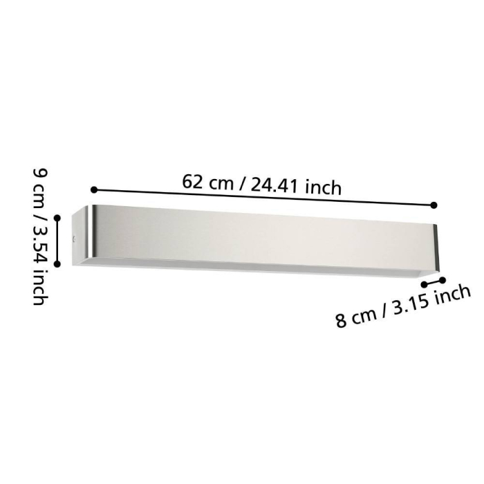 Aplica EGLO Sania 5 99692 LED 26,5W 3000K 3200lm 220-240V,50/60Hz L 620mm x H 80mm otel nichel satinat/alb plastic satin IP44 [3]